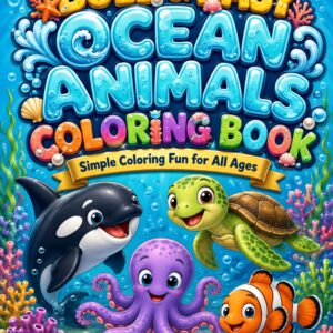 Bold and Easy Ocean Animals Coloring Book front cover