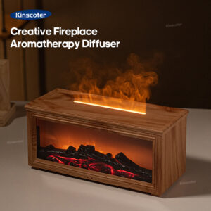 Flame Fireplace Humidifier & Diffuser — 3D Steam Mist